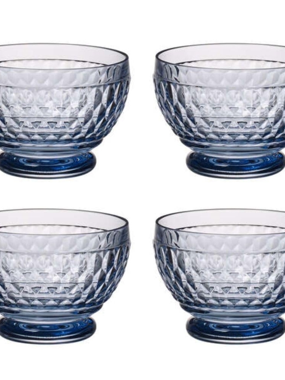 Villeroy & Boch Blue Textured Glass Dessert Bowls - Set of 4